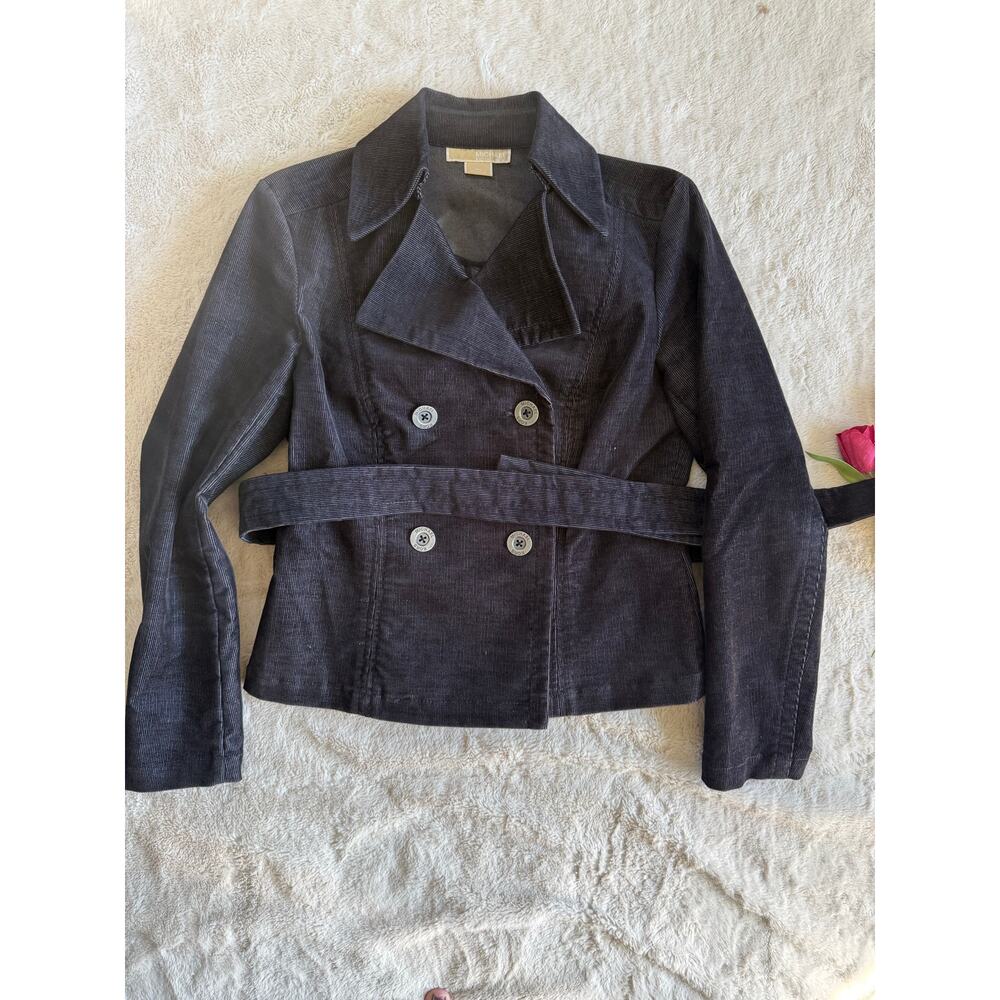 Michael Kors Black Corduory Double breasted Jean Jacket Size Medium